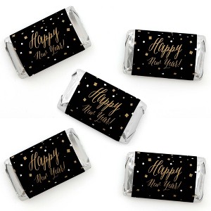 Big Dot of Happiness New Year's Eve - Gold - Mini Candy Bar Wrapper Stickers - New Years Eve Party Small Favors - 40 Count - 1 of 4