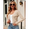 BLUEMING Womens Sweater Cardigan Cropped Lightweight Rib Texture Button Down Knit Tops 2025 Fall Fashion Outfits - 4 of 4