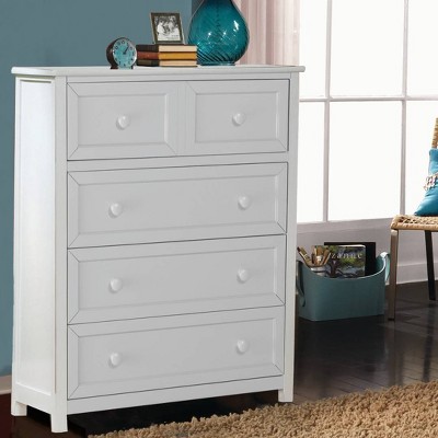 Bright White Solid Wood 4-Drawer Youth Chest with Ball Bearing Slides