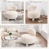 Sapphtopaz 1pc Teddy Fabric Accent Chair Upholstered Lounge Chair with Curved Backrest and Solid Wood Legs, Living Room Chair Comfy Chair - 4 of 4