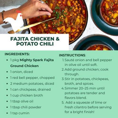 Mighty Spark Fajita Seasoned Ground Chicken - 16oz