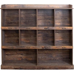 Acekool Tall Book Shelf, 10-Cube DIY Bookcase Storage Rack, Vintage Industrial Organizer for Living Room, Bedroom, Office, Easy Clean Finish - 1 of 4
