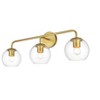 Elegant Lighting Genesis 3 light Brass and Clear Bath Sconce - 4 of 4