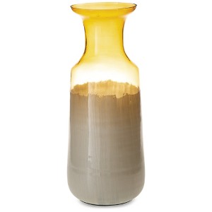 Signature Design by Ashley Wynburg 16.75" Glass Vase, White/Amber Ombre Finish - 1 of 4