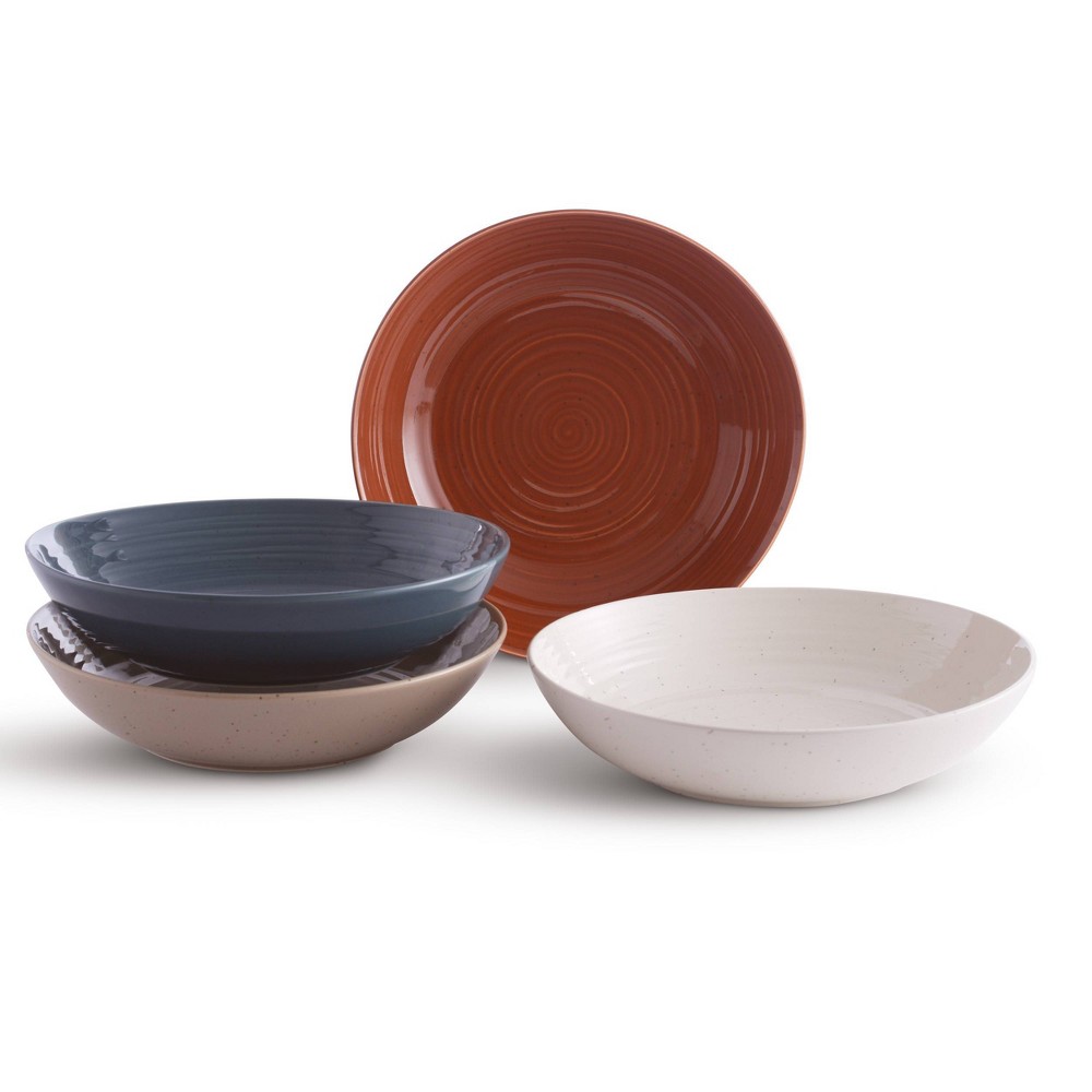 Photos - Other Cookware Sango 41oz 4pk Stoneware Siterra Painters Mixed Palette Dinner Bowls  