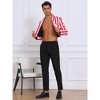 INSPIRE CHIC Men's Single Breasted Notch Lapel Business Crop Stripes Suit Jackets - 4 of 4