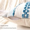 Boho Throw Pillow Covers 18x18 Set of 2 Farmhouse Decorative Cushion Case Striped Square, Chenille Pillow Cases Accent Neutral Pillowcase for Sofa - 3 of 4