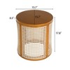 JUJABU 15.7" Round End Table, Hollow Rattan Woven Design with Rubber Wood Top, Small Nightstand or Tea Table for Living Room, Easy Assembly - 4 of 4