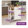 Kitchen Island Cart On Wheels With Trash Can Storage Cabinet Rolling Portable Dining Room Serving Utility Carts Mobile Movable - 2 of 4
