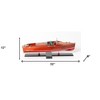 HomeRoots 9" Wood Brown c1938 Chris Craft Runabout Painted Large Hand Painted Boat - 3 of 3