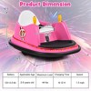 Costway 12V Vehicle 360° Spin Race Toy Kids Ride On Bumper Car w/ Remote Control Purple/Blue/Red/Pink - 3 of 4