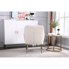 Vynxaria Beige Velvet Fabric Accent Chair with Gold Legs for Living Room and Bedroom - 4 of 4