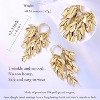 18K Gold Plated Leaf Hoop Earrings for Women, Long Tassel Dangle Drop Earrings - 3 of 4
