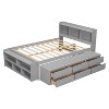 Dolonm Full Bed with Bookcase Headboard, Under bed Storage Drawers and Bed End Storage Case - 2 of 4