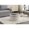 NicBex Ottoman with Storage Bench Storage Organizer Velvet Fabric Storage Round Ottoman Footstool With Wooden Shelving for Bedroom - 4 of 4