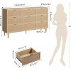 Rattan 9-Drawer Dressing Table with Deep Drawers, Large Chest of Drawers, Long Wooden Dressing Table Suitable for Living Room, Hallway, Bedroom - 2 of 4