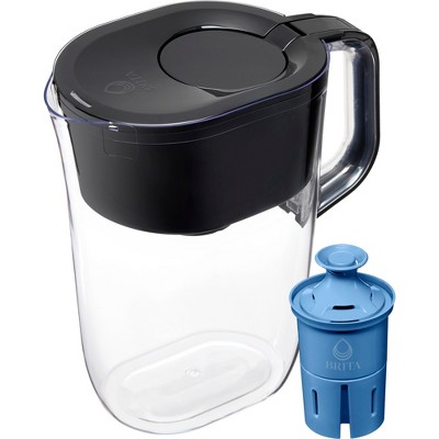 Brita Water Filter 10-Cup Tahoe Water Pitcher Dispenser with Standard Water Filter - Black