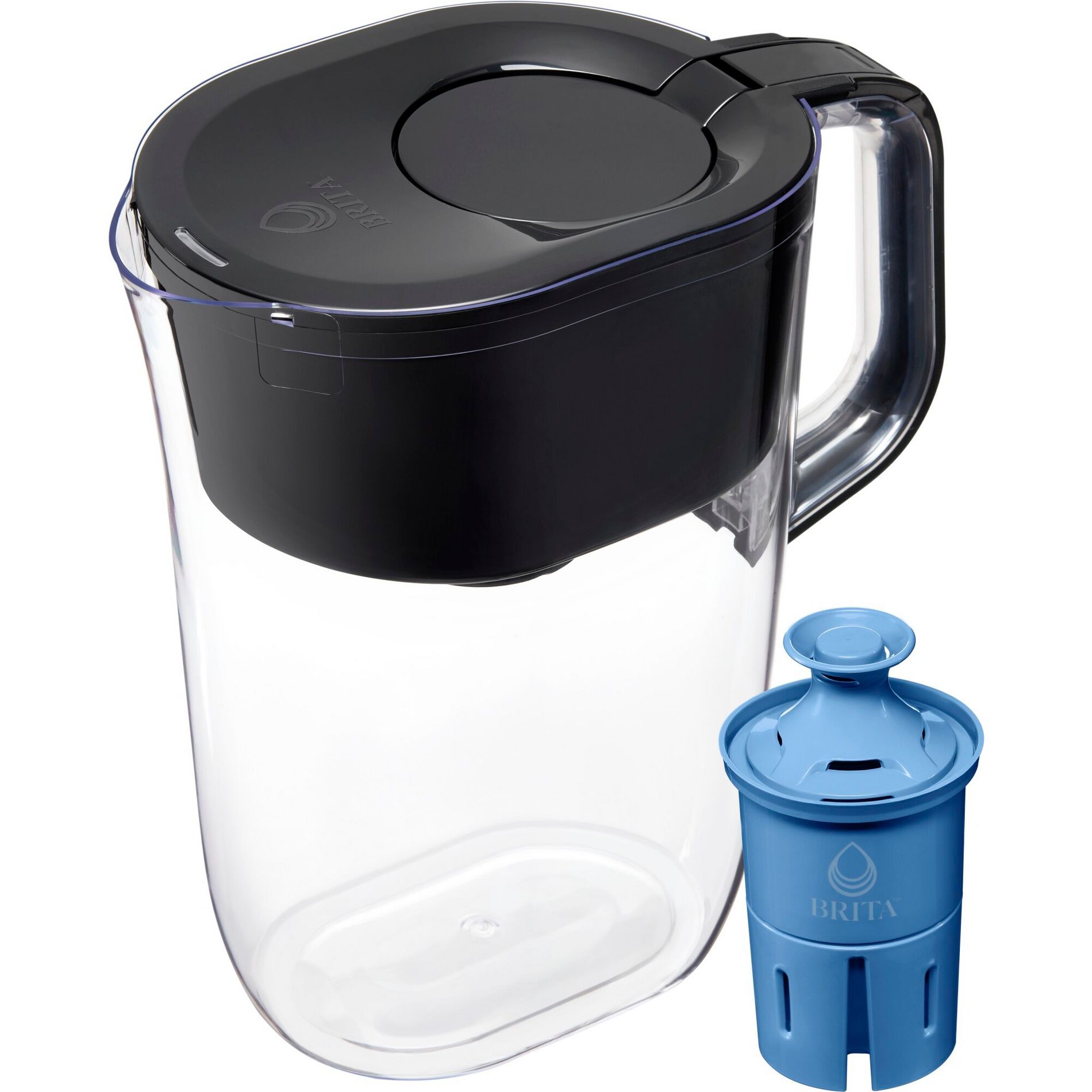 Brita Water Filter 10-Cup Tahoe Water Pitcher Dispenser with Elite Water Filter - Black: Filters Odors, Lead, Mercury