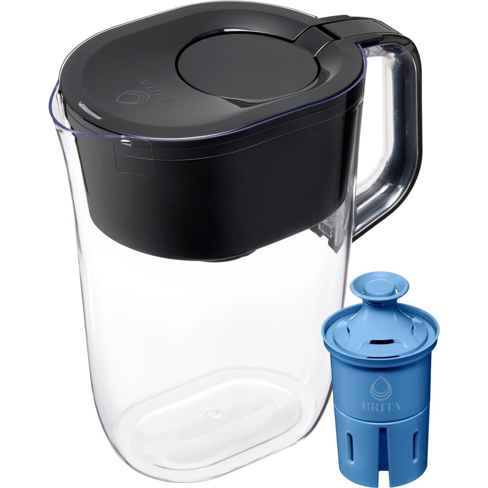 Brita Water Filter 10-Cup Tahoe Water Pitcher Dispenser with Elite Water Filter - Black -  84665989