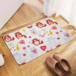 Collection Of Cute Cartoon Cats Bathroom Rugs Winter Bath Mat Absorbent Non Slip Bathroom Mat Christmas Soft Floor Carpet 16x20 Inches - 1 of 1
