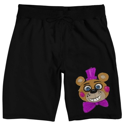 Five Nights At Freddy's Freddy Face Men's Black Sleep Pajama Shorts ...