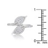 Slickblue Women's Contemporary 0.1ct Clear CZ Leaf Wrap Ring, Rhodium Plated, Sizes 5-10, Feminine Design - 4 of 4