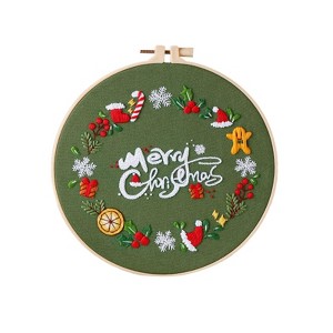 Embroidery Kit, Embroidery Starter Kit - with Embroidery Hoop, Christmas Stamped Pattern, for Beginners, Women Hobbies, CX0842 (One Size) - 1 of 4