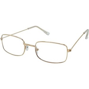 4E's Novelty Old Person Costume Glasses for Kids Adults Gold Rectangular Fake Eyeglasses Old Lady Glasses for 100th Day of School Costume Dress Up - 1 of 4