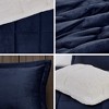 Sapphtopaz 4 Pcs Printed Plush to Cozy Berber Reverse Comforter Set, Bedding Set Quilt Set, End to End Box Quilting, Machine Washable - 3 of 4