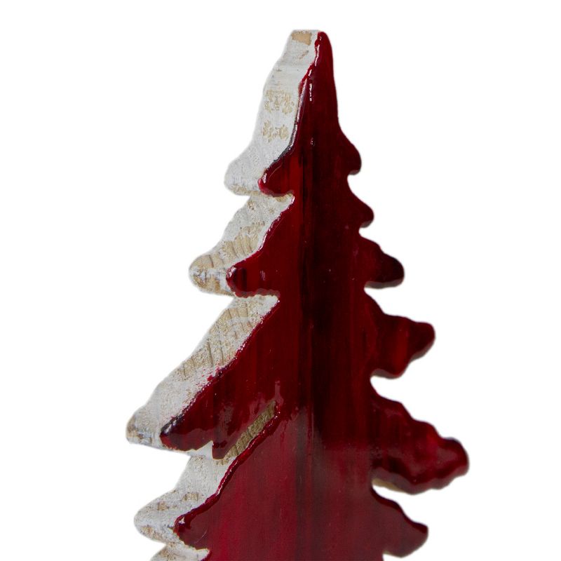 Northlight 10.5" Red and White Stained Forest Tree Christmas Tabletop Decor, 3 of 5