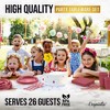 Crown Display 182 Pc Plastic Dinnerware Set: Includes 26 Each of 9''  Plates Disposable, 7'' Dessert Plates, 12oz Cups Napkins & Cutlery - 2 of 4