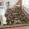 Washable Area Rugs Non-Slip Vintage Mushroom Rug - Soft Low Pile Insect Print Throw Mat for Bedroom Living Room Office Nursery Farmhouse Modern rug - 2 of 4
