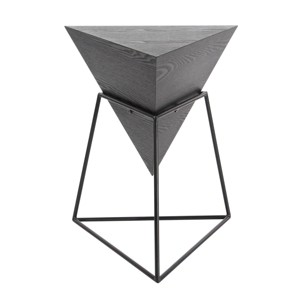 Modern Triangular Accent Table Gray - Olivia & May: Chic Side Table, Metal Frame, Wood Top, Easy to Clean - 1 of 4