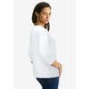 Jessica London Women's Plus Size Dot Trim Sweetheart Neck Tee - 3 of 4