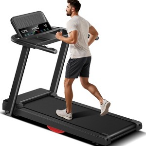 Treadmills for Home,  Folding Treadmill Filpped Screen and Heart Rate Sensor, 3.0HP Quiet Brushless Dual Cushion System, 300lbs Weight Capacity - 1 of 4