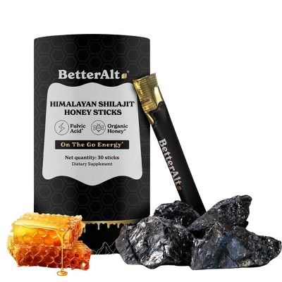 BetterAlt Himalayan Shilajit Honey Sticks Dietary Supplement | High Energy Dose | Stronger Immunity | Cognitive Balance (30 Sticks)
