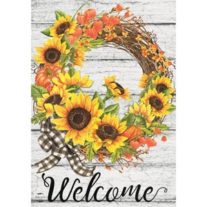 Briarwood Lane Garden Flag 12x18 For Outdoor Sunflower Fall Wreath Welcome For Fall Garden Flag Flags For Outside - 1 of 4