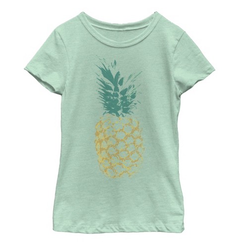 Girl s Lost Gods Distressed Pineapple T Shirt Mint Small