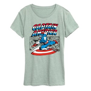 Women's - Marvel - Captain America Burst Short Sleeve Graphic T-Shirt - 1 of 3