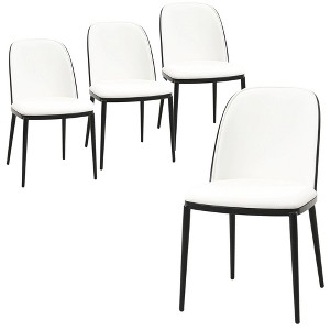 LeisureMod Tule Dining Side Chair with Velvet Seat and Black Powder-Coated Steel Frame Set of 4 - 1 of 4