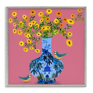Stupell Industries Ornate Vase with Daisies Black Framed Giclee Art - 1 of 4