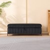 49.21"W Velvet Upholstered Storage Bench with Metal Legs, End of Bed Footstool Ottoman for Living Room, Entryway and Bedroom - ModernLuxe - 4 of 4