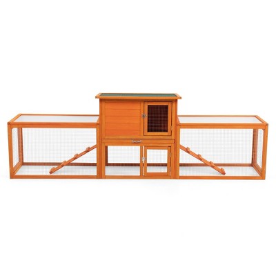 AZL1 Life Concept Pet Crates and Houses Large Rabbit Hutch Weatherproof Roof Spacious Living Area Removable Tray, Orange, 94.48"*18.89"*31.1"