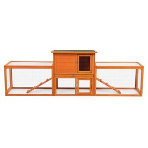 AZL1 Life Concept Pet Crates and Houses Large Rabbit Hutch Weatherproof Roof Spacious Living Area Removable Tray, Orange, 94.48"*18.89"*31.1" - 1 of 4