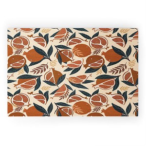 Avenie Pomegranate Terracotta Welcome Mat - society6 - 1 of 3