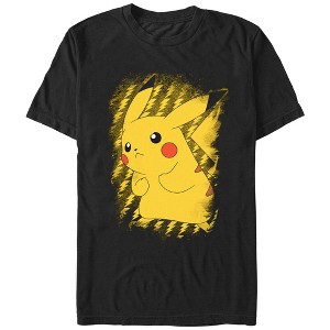 Men's Pokemon Pikachu Lightning Portrait T-Shirt - 1 of 3