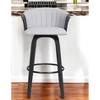 HomeRoots 26" Light Gray And Black Fabric Swivel Counter Height Bar Chair - 2 of 4