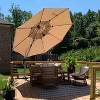 PURPLE LEAF 11 Feet Patio Umbrella Outdoor Round Double-Top Aluminum Umbrella Cantilever Patio Umbrella for Garden Deck Pool Patio - 2 of 4