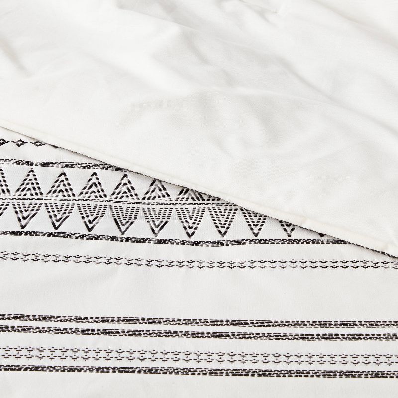 5pc Woven Diamond Stripe Comforter Set Cream/Black - Threshold™, 4 of 14