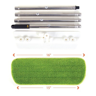 Green Microfiber Dust Mop with Aluminum Handle for Wet/Dry Use